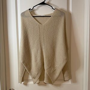 Debut Beige Women's Poncho Sweater